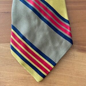 Yellow red striped tie
